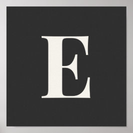 Minimalistisk Monogramaffisch | Grå & Elfenbensvit Poster