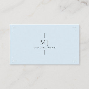 Minimalistisk monogramblått elegant Professionell Visitkort