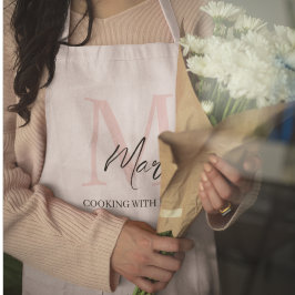 Minimalistisk monograminitial och Namn Pastel-Rosa