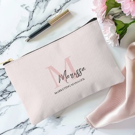Minimalistisk monograminitial och Namn Pastel-Rosa