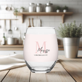 Minimalistisk monograminitial och Namn Pastel-Rosa