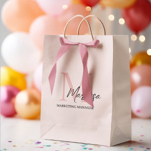 Minimalistisk monograminitial och Namn Pastel-Rosa