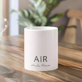 Minimalistisk monograminitial och Namn Pastel-Rosa Kaffemugg