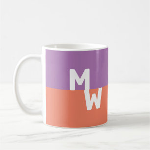 Minimalistisk monogramkvadrat Pastel QR-kod Kaffemugg