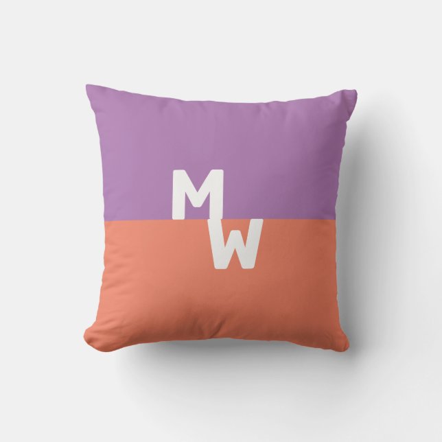 Minimalistisk monogramkvadrat Pastel QR-kod Kudde (Framsida)