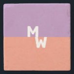 Minimalistisk monogramkvadrat Pastel QR-kod Stenunderlägg<br><div class="desc">En modern,  minimalistisk,  två tonerpastelldesign med fet återtro-serif-typografi.</div>