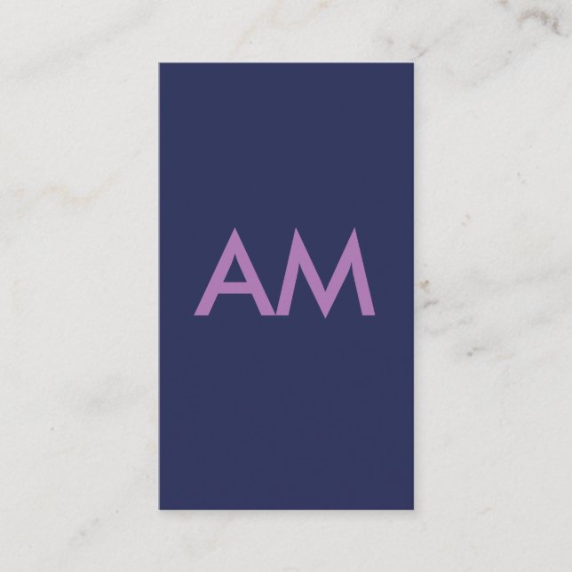 Minimalistisk monogramLila Visitkort (Framsida)