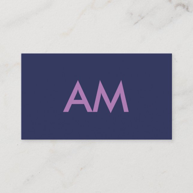 Minimalistisk monogramLila Visitkort (Framsida)