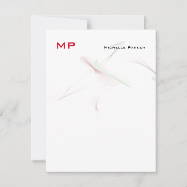 Minimalistisk monogrammad Professionell Anteckningskort (Framsida)