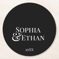 Minimalistisk Monogrammed Bröllop Underlägg