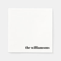 Minimalistisk monogrammed Namn Retro Simple White