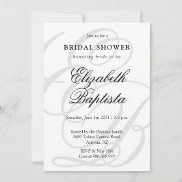 Minimalistisk monogrammed QR-Möhippa Inbjudningar