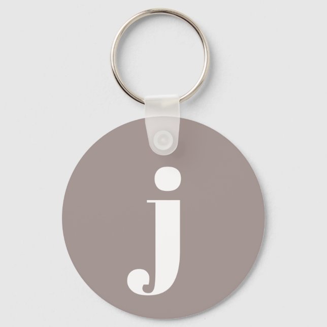 Minimalistisk Monogrammed-start i Taupe Brown Nyckelring (Framsida)