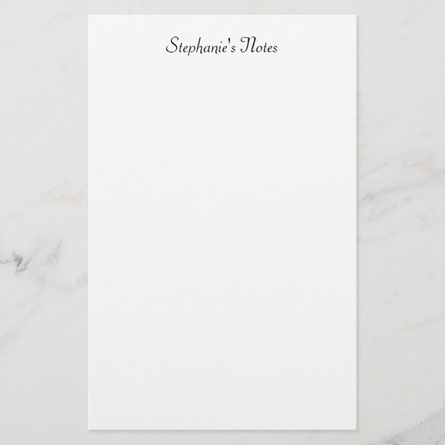 Minimalistisk monogramnamn anpassad färg svart vit brevpapper (Framsida)