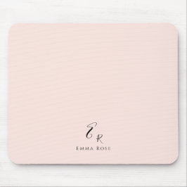 Minimalistisk monogramnamn elegant rosa musmatta