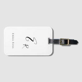 Minimalistisk Monogramnamn Elegant Skriftstil Stor Bagagebricka