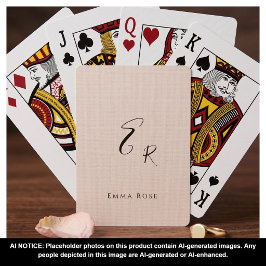 Minimalistisk monogramnamn Elegant skrivstil stor Casinokort