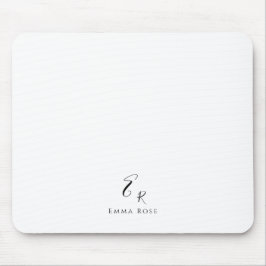 Minimalistisk Monogramnamn Elegant Vitt Musmatta
