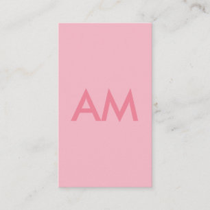 Minimalistisk monogramRosa Visitkort