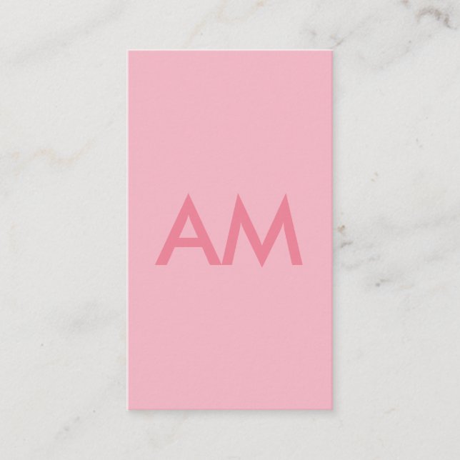 Minimalistisk monogramRosa Visitkort (Framsida)