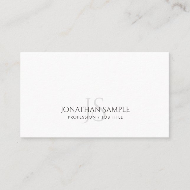 Minimalistisk monogramsmodell i trendigets Elegant Visitkort (Framsida)