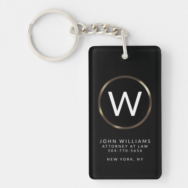 Minimalistisk monogramtangentkedja för Professione Nyckelring (Framsidan)