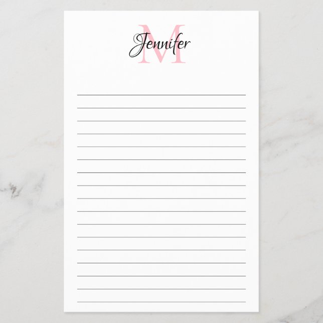 Minimalistisk monogramutskrift med LUN-Personlig Flygblad (Framsidan)
