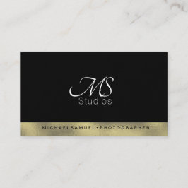 Minimalistisk monokrom guld fotograferings designe visitkort