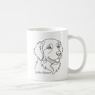 Minimalistisk Monokrom Labrador Linje Konst Kaffemugg
