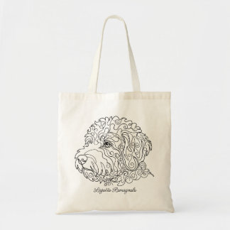 Minimalistisk Monokrom Lagotto Romagnolo Linje Kon Tygkasse