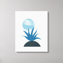 Minimalistisk monokromatisk blå skuggor canvastryck