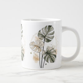Minimalistisk Monstera-blad-kaffemugg Jumbo Mugg