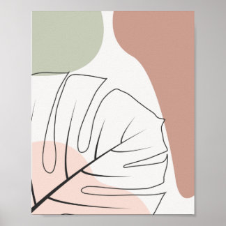 Minimalistisk monstera konst poster