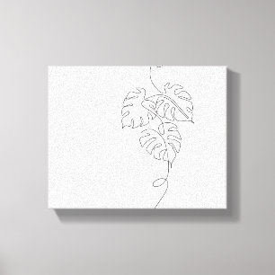 Minimalistisk monstera Line Art Canvastryck
