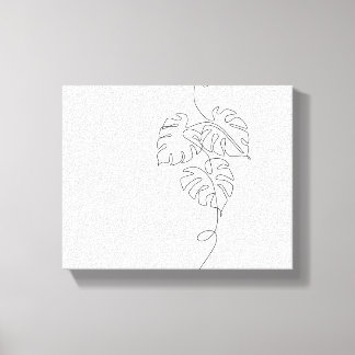 Minimalistisk monstera Line Art Canvastryck
