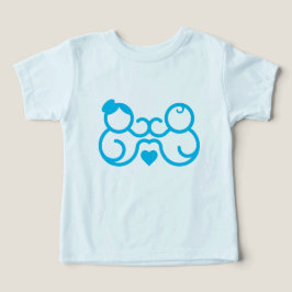 Minimalistisk mor- och barn-hjärta linjekonst pres t shirt