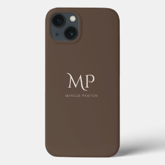 Minimalistisk Mörk Brown Anpassningsbar Monogram