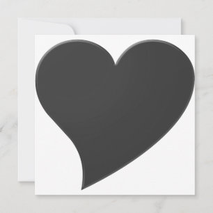 Minimalistisk mörk-grått-svart, modernt hjärtkort