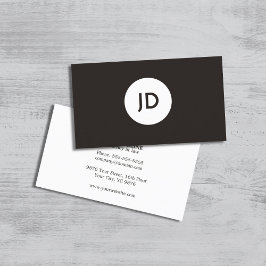 Minimalistisk Mörk Grått White Monogram Attorney Visitkort