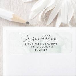 Minimalistisk Mörk grönt returadressetikett för Br Returadress Etikett