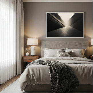 Minimalistisk mörk korridor ljus och skugga poster