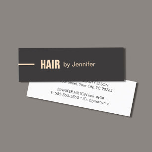 Minimalistisk Mörk Ro Hair Stylist Mini Visitkort