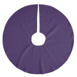 Minimalistisk mörk violett lila solid vanlig elega julgransmatta borstad polyester
