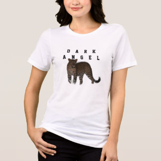 Minimalistisk Mörkängel Leopard Kvinnor T-shirt