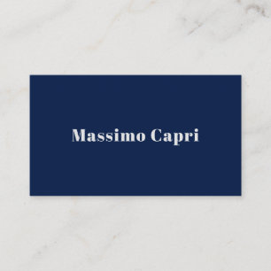 Minimalistisk mörkblå elegant egen namn fet text tilläggskort