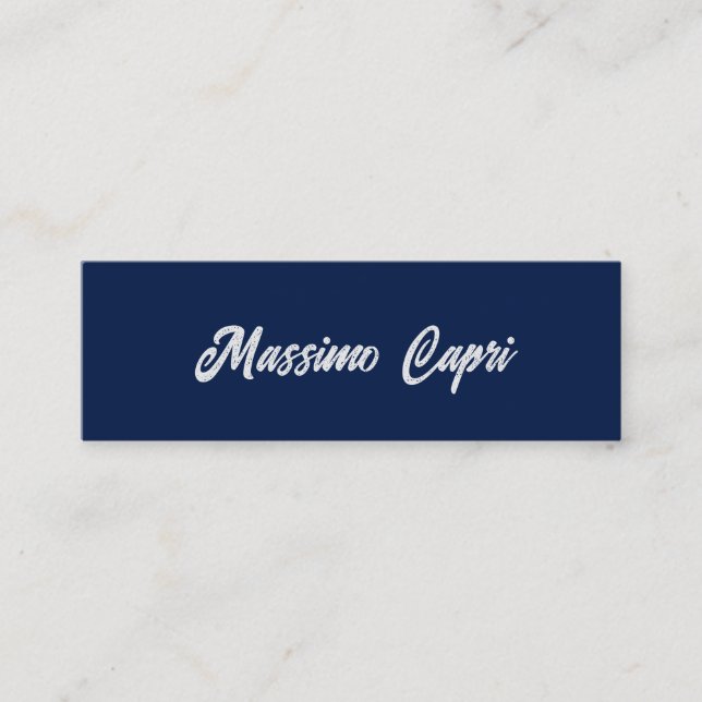 Minimalistisk Mörkblå Elegant Eget Namn Fet Text (Framsida)
