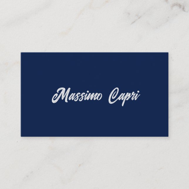 Minimalistisk Mörkblå Elegant Eget Namn Fet Text Tilläggskort (Framsida)