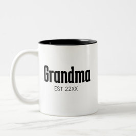 Minimalistisk mormor EST Två-Tonad Mugg
