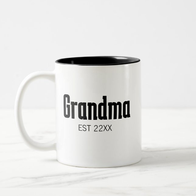 Minimalistisk mormor EST Två-Tonad Mugg (Vänster)