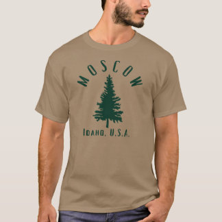 Minimalistisk Moskva Idaho Djupgrön Primitiv Strän T Shirt